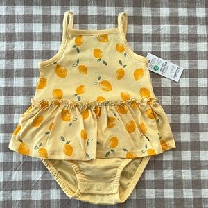 Carters lemon yellow 6m Skirted bubble onesie